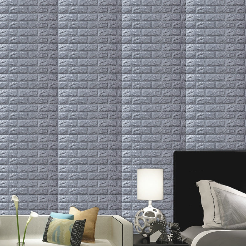 10pcs 3D Imitation Brick Waterproof Self Adhesive Wallpaper Wall Sticker - scottsoutlet