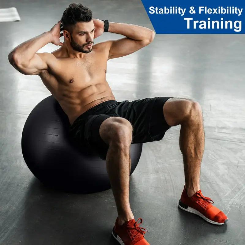 Workout Ball,  Great for Fitness, Balance and Stability Extra-Thick with Quick  - 75 cm