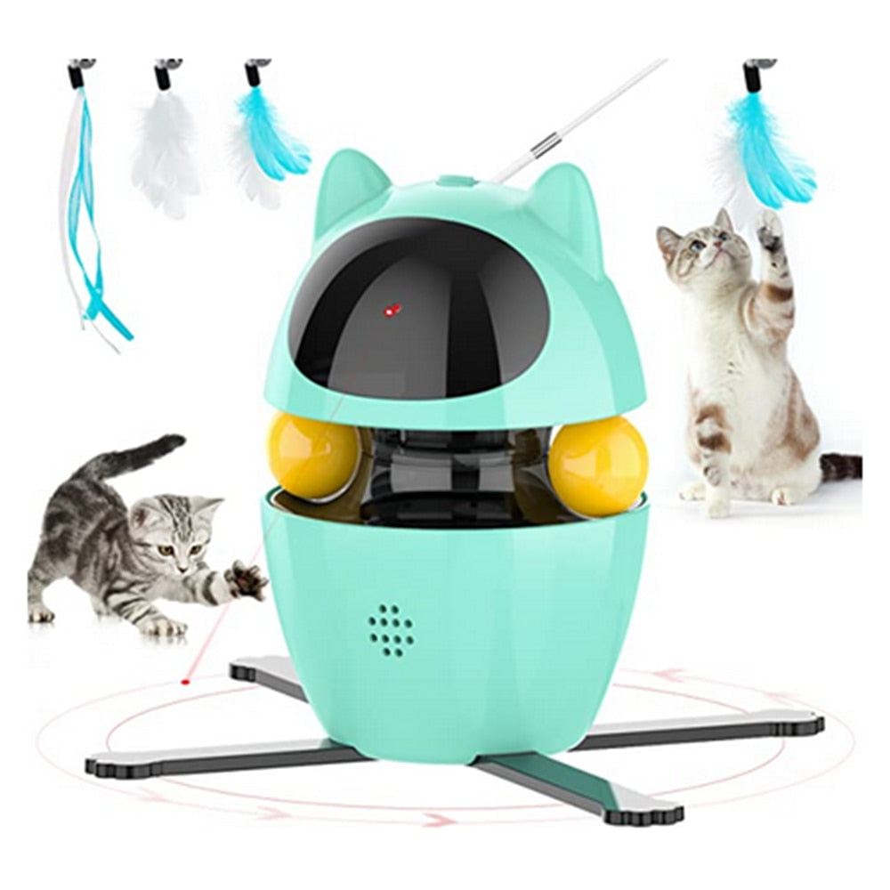 4-in-1 Cat Indoor Electric Interactive Toys with Ball and Feather - scottsoutlet