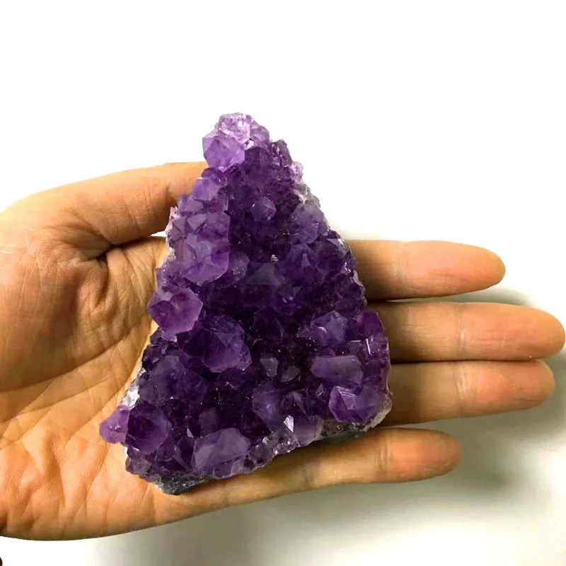 Natural Raw Purple Brazilian Amethyst Crystal Cluster