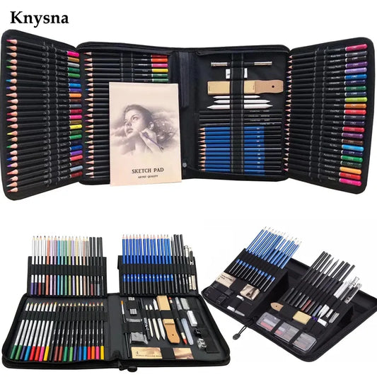 144PCS Color Pencil and Sketch Pencils Set for Drawing & Watercolor Metallic Oil Pencil