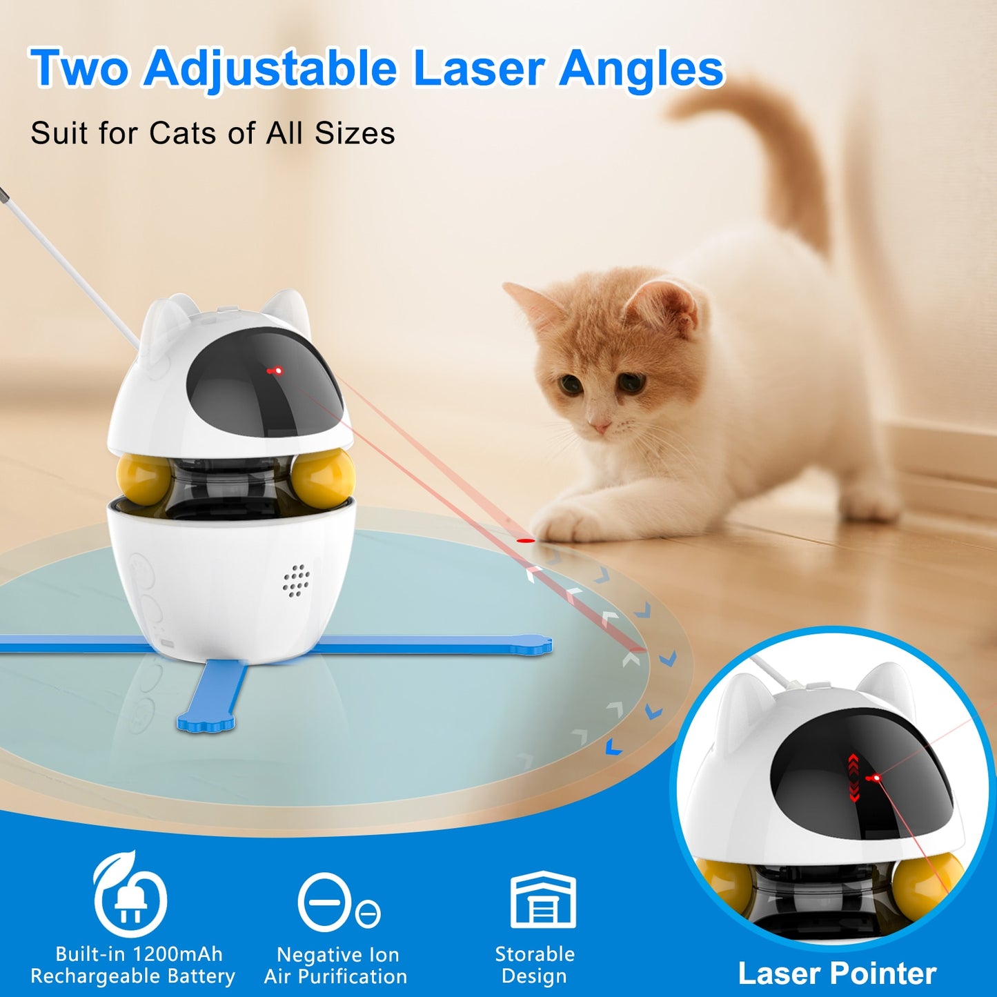 4-in-1 Cat Indoor Electric Interactive Toys with Ball and Feather - scottsoutlet
