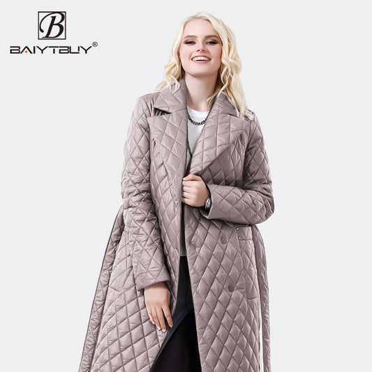 Jacket cotton quilted long puffer Jacket for women
