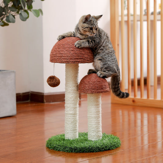 Mushroom Small Cat Tree with Scratching Posts - scottsoutlet