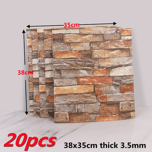 20pcs 3D Wall Decal Wallpaper Self Adhesive Brick Sticker - scottsoutlet