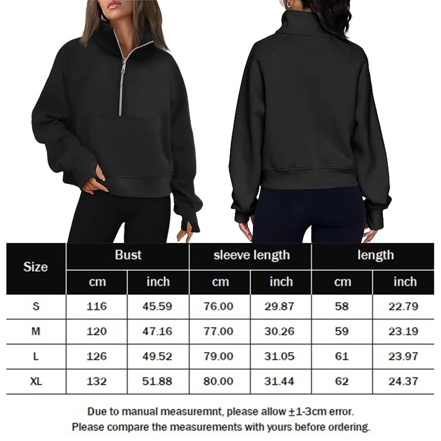 Sweatshirts Casual Thumb Hole Long Sleeve Fleece