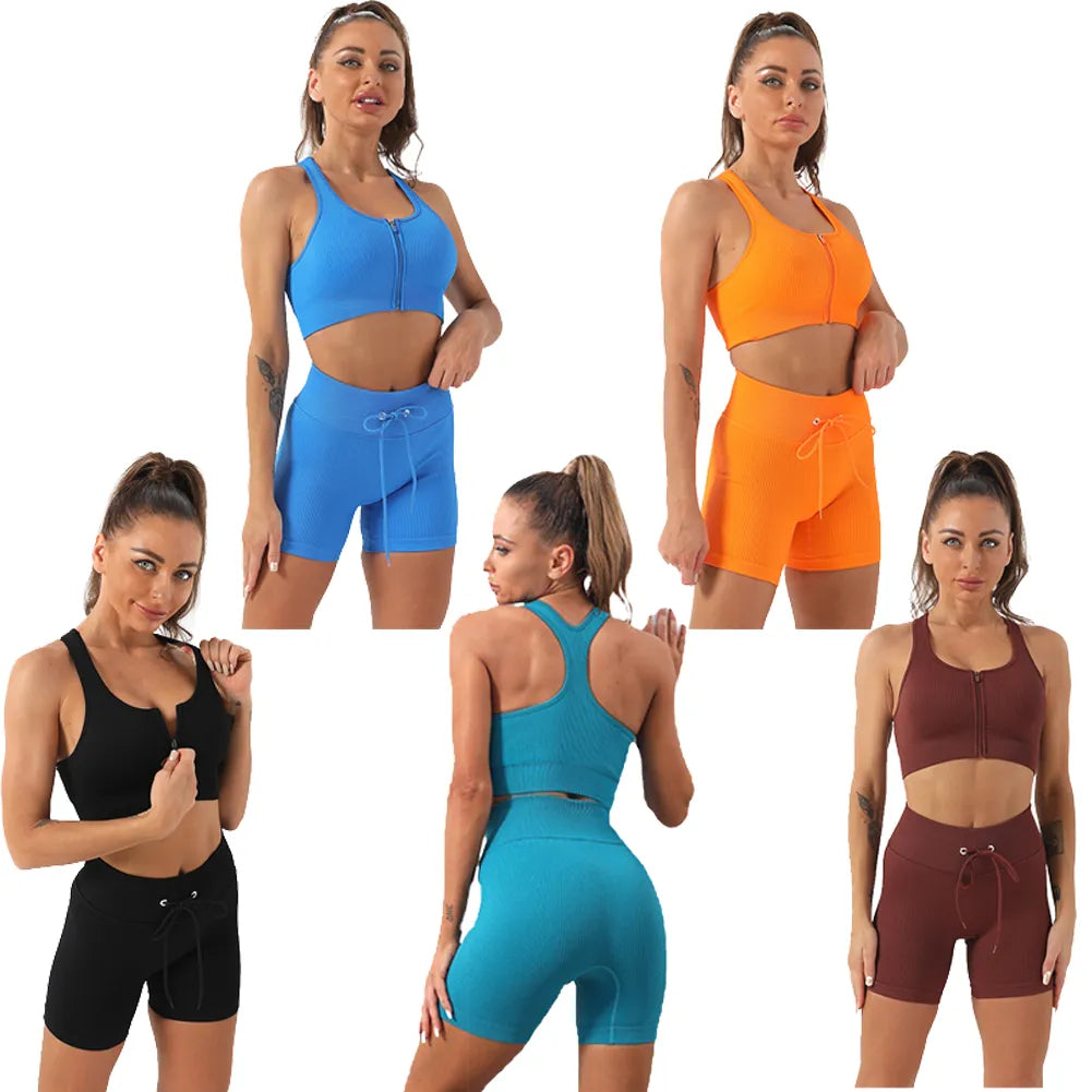 2pcs/set Seamless Yoga Suits Women