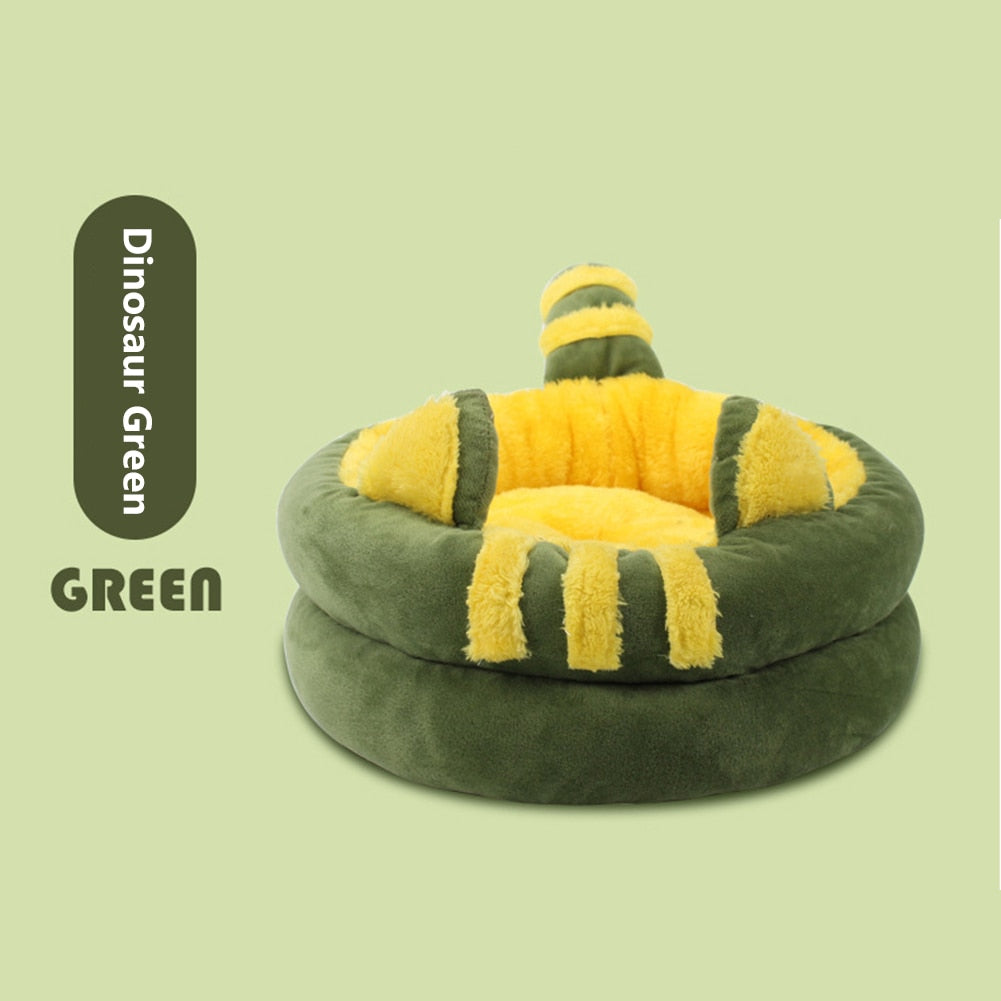 Round Cat Plush Cushion Bed - scottsoutlet