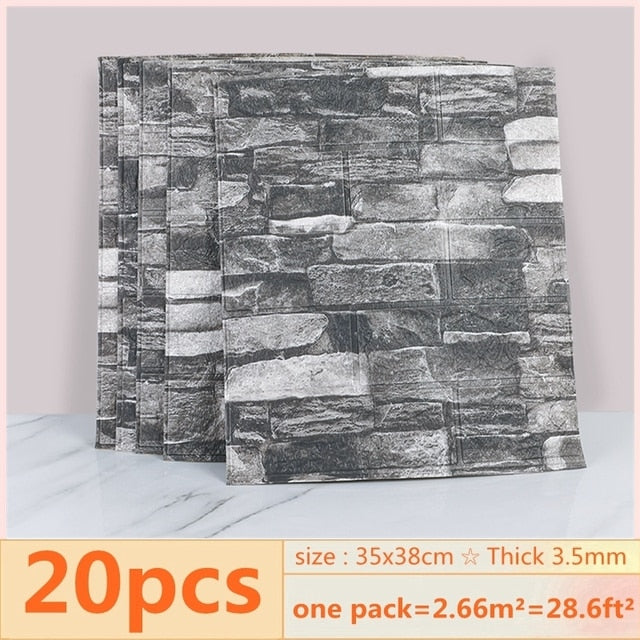 20pcs 3D Wall Decal Wallpaper Self Adhesive Brick Sticker - scottsoutlet